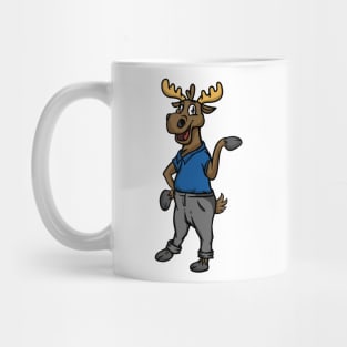 Cute Anthropomorphic Human-like Cartoon Character Moose in Clothes Mug